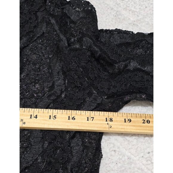 Dream Beach Womens Black Floral Lace‎ Swimsuit Cover Up Short Sleeve Hooded Sz M - Picture 8 of 11